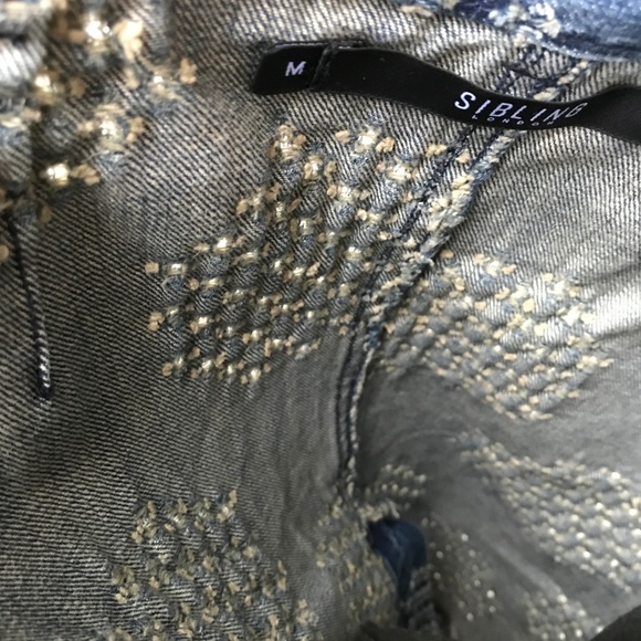 Sibling London Distressed Jean Midi Skirt M - Picture 8 of 8